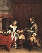 TERBORCH, Gerard Man Offering a Woman Coins Germany oil painting artist